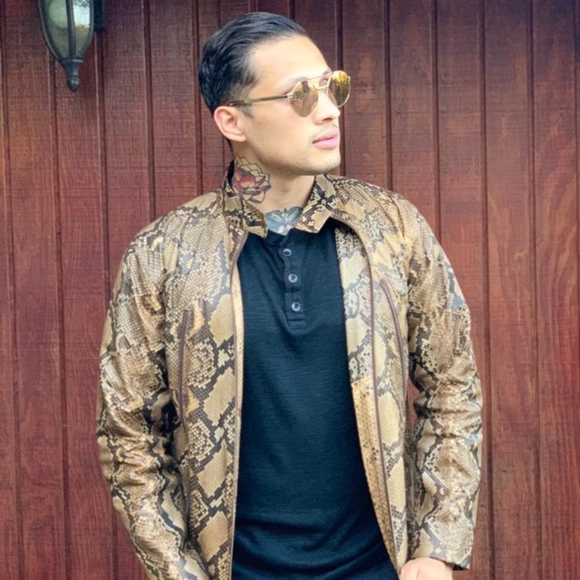 Python Snakeskin Leather Jacket Size-M - Picture 4 of 11